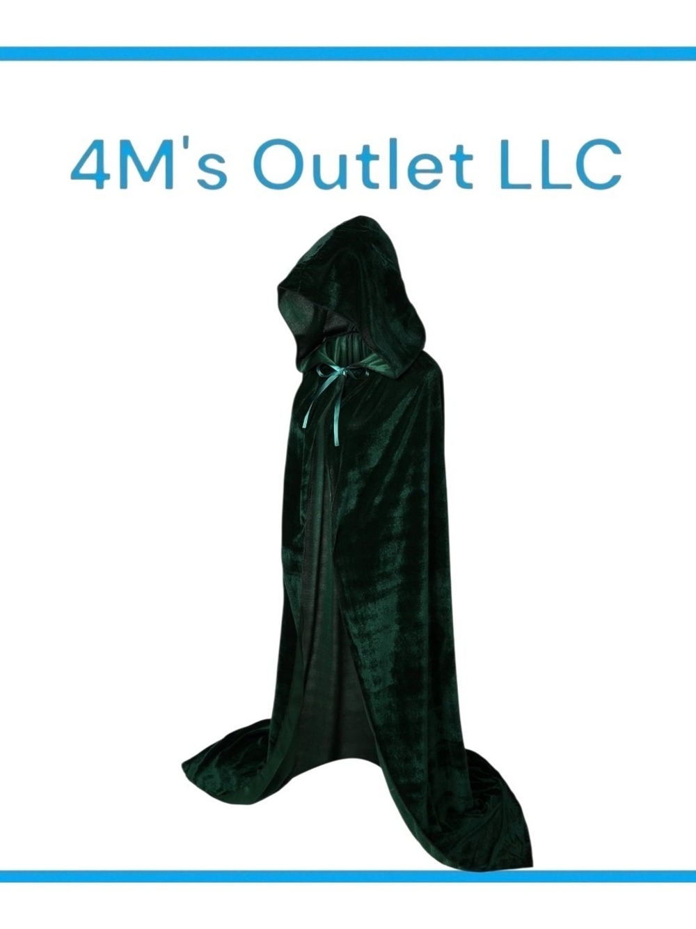 Forest Green Velvet Hooded Cloak -